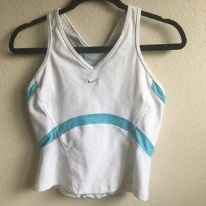 🏈 3/$15 NIKE racer back top white and blue #285